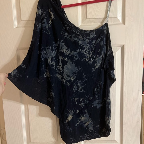 Young Fabulous & Broke Tops - One shoulder asymmetrical top tie dye